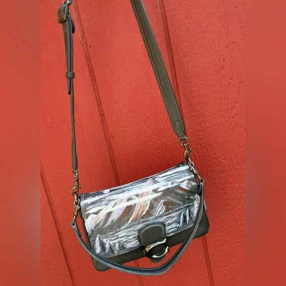 COACH Soft Tabby Bag, Leather & Pewter Hardware- Black 🖤 *Handpainted - Picture 5 of 17